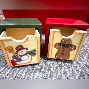 Xmas decor - small real wood decorative boxes